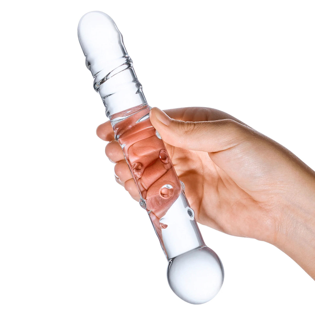 Electric EEL Callisto Clear Glass Dildo 7 Inch Spiraled Design Textured Glass Dildo > Glass > Dildos