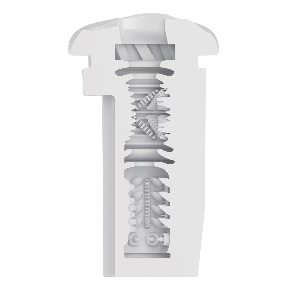 Optimum Power Lifelike Pulsar Stroker Rechargeable White Male Masturbator with Vibration and Suction Functions Strokers - Auto