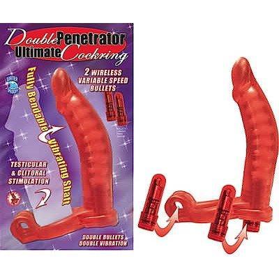 Double Penetrator Ultimate Purple Cockring with Multi-Speed Bullet > Cock Ring > Vibrating