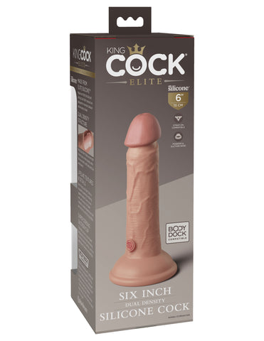 King Cock Elite 6 Inch Dual Density Silicone Dildo Flesh Dongs Realistic