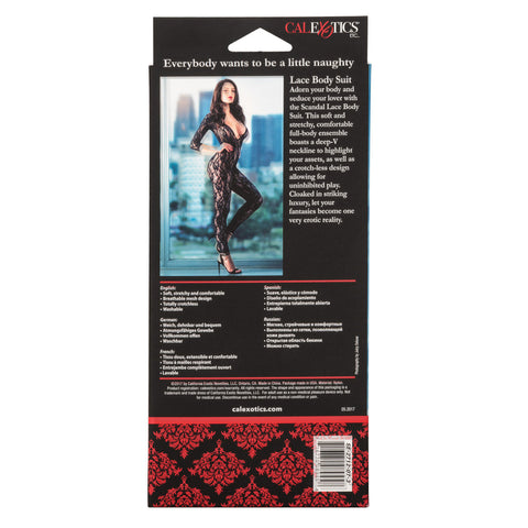 Scandal Black Lace Bodysuit One Size Erotic Intimate Apparel Bodystocking