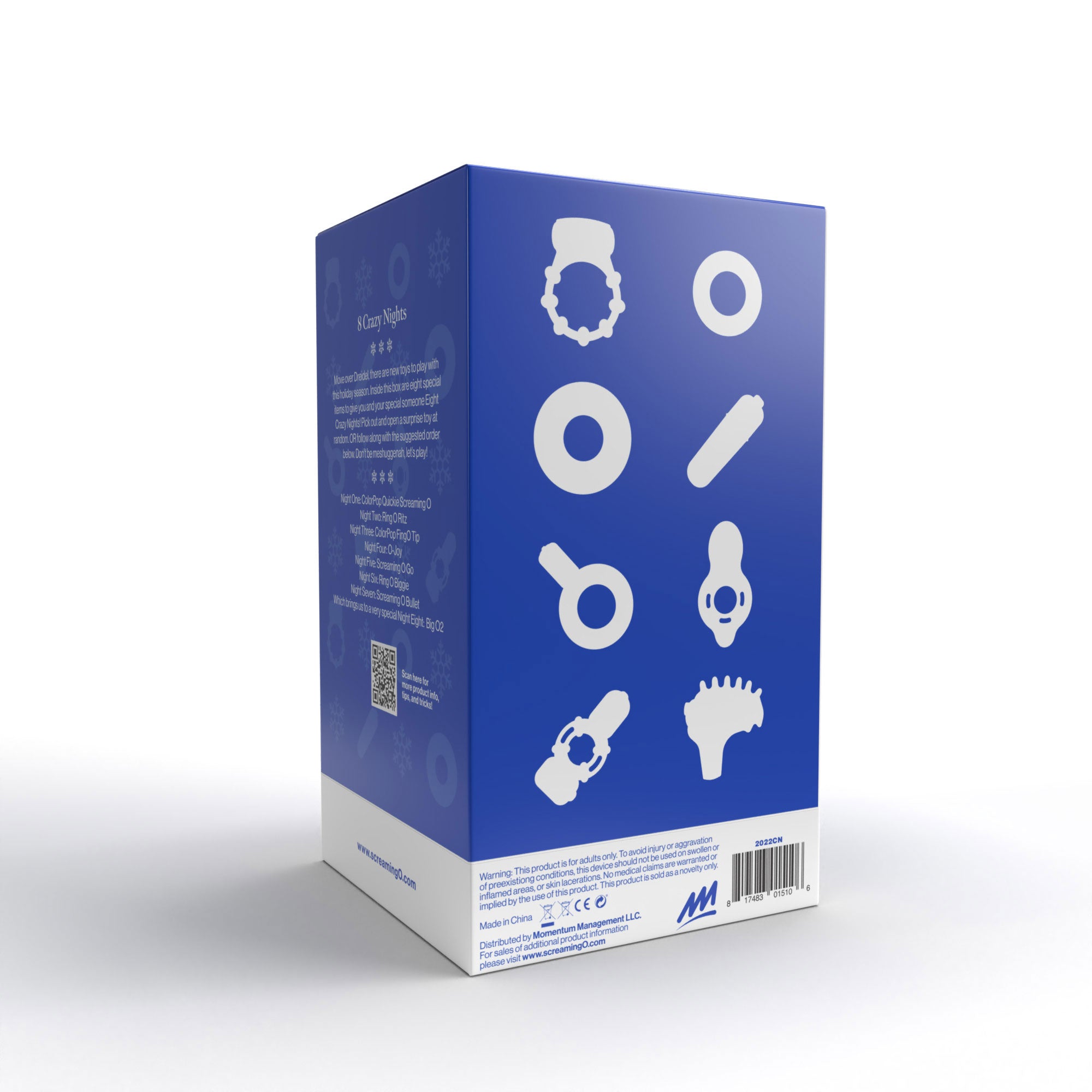 Eight Crazy Nights Erotic Toy Gift Set by Screaming O in Blue Default Title Cock Rings Vibrating