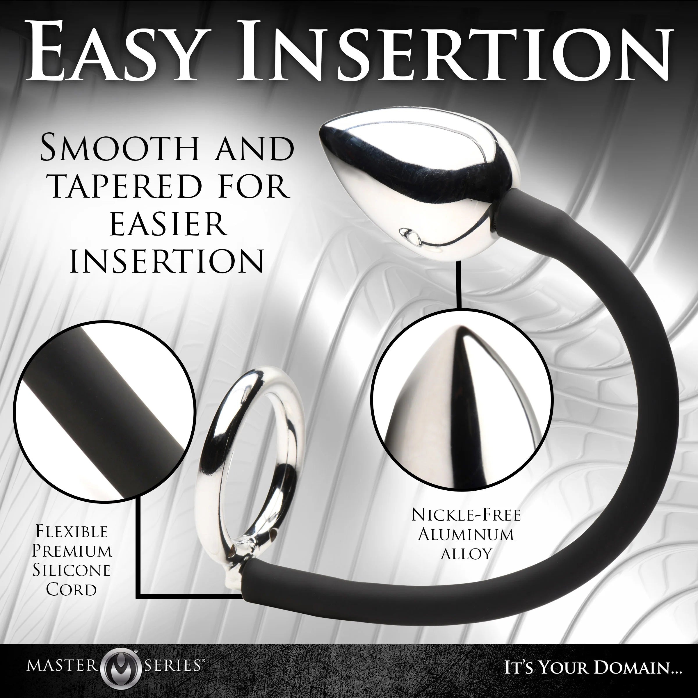 Master Series Tug Plug Aluminum Cock and Ball Ring – Aluminum Cock and Ball Ring Black > Anal Range > Butt Plugs