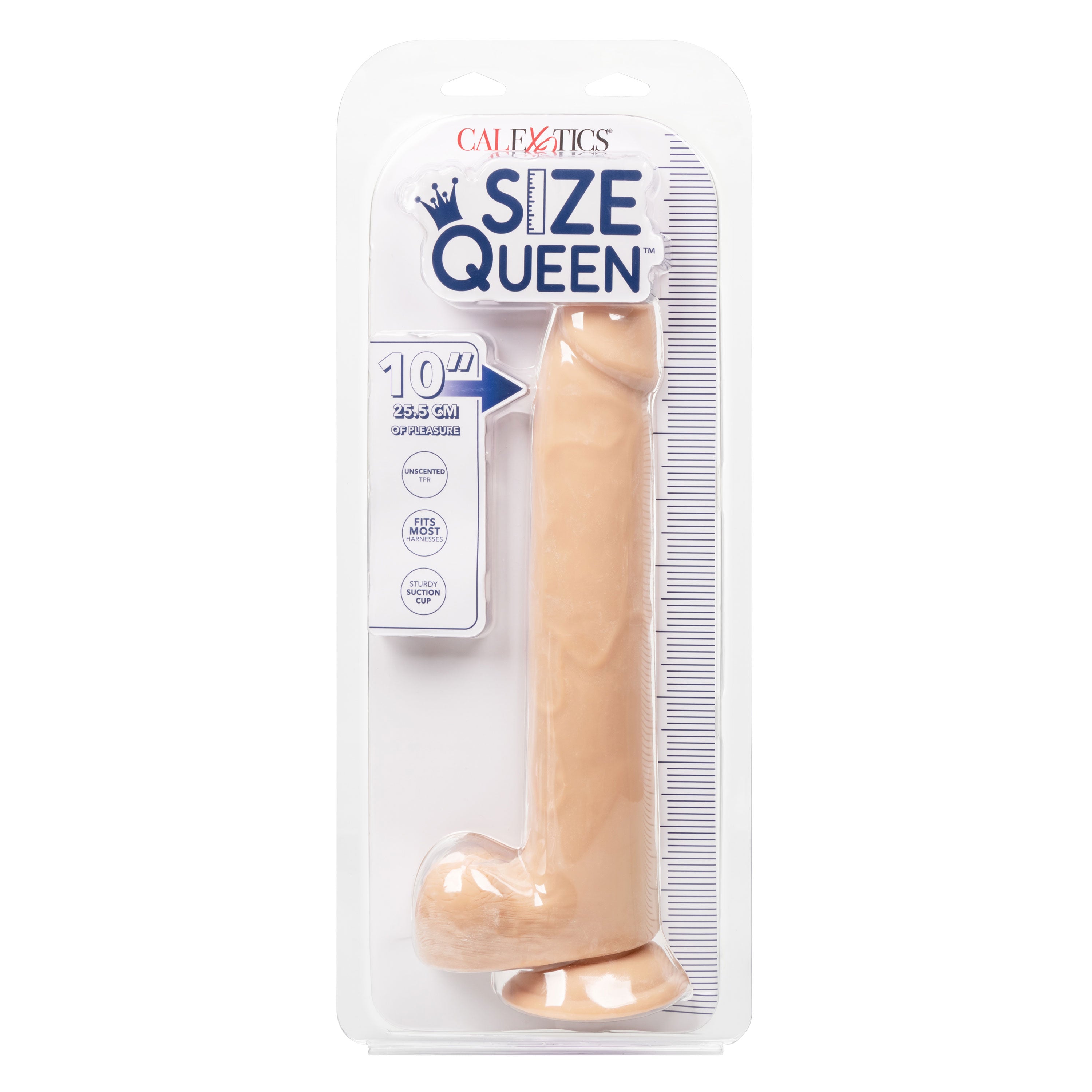 Size Queen 10 Inch Realistic Dildo in Ivory > Dildos > Large Dildos