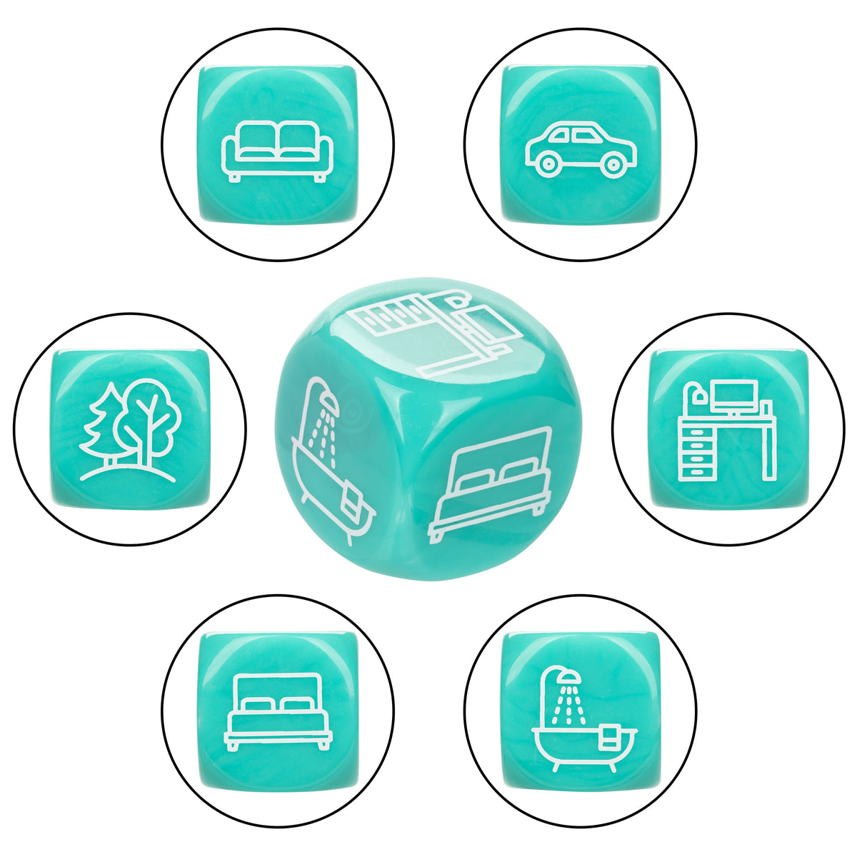 Naughty Bits Roll With It Icon Based Sex Dice Game Set with 3 Colorful Acrylic Dice > Novelties > Games