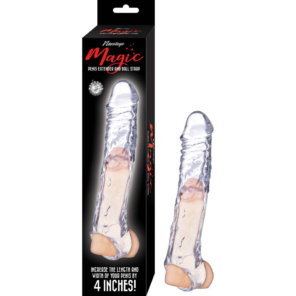 Nasstoys Magic Penis Extender and Ball Strap 7.5 Inch Clear > Sex Toys For Men > Penis Sleeves