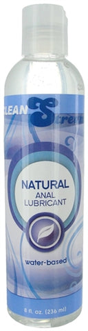Natural Water Based Anal Lube 8oz/236ml - Silky Smooth Anal Lubricant