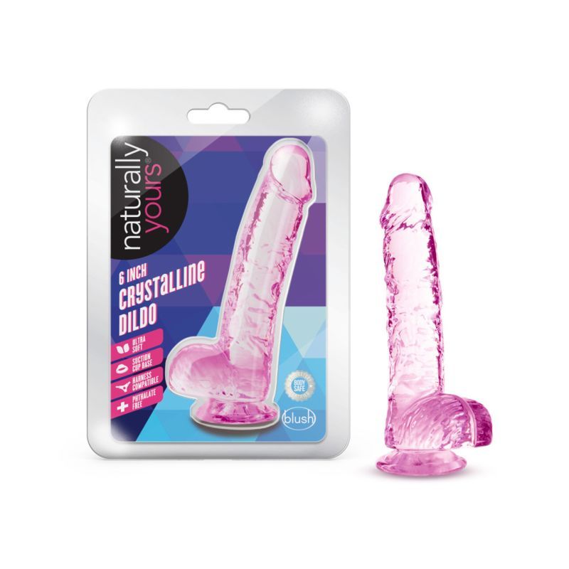 Naturally Yours 6 Inch Crystaline Dildo Rose > Dildos > Realistic Dildos Main image