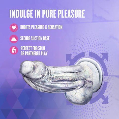Naturally Yours Bling Clear Dildo With Sparkling Design 7.5 Inch DONGS