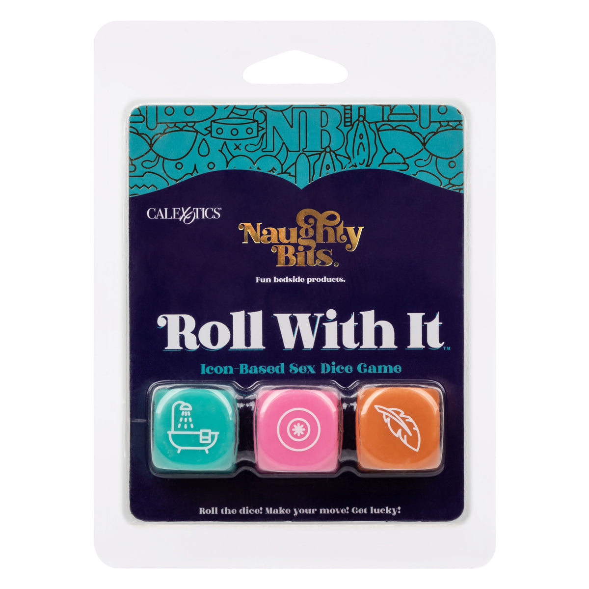 Naughty Bits Roll With It Icon Based Sex Dice Game Set with 3 Colorful Acrylic Dice > Novelties > Games