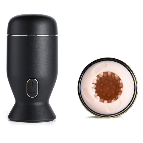 Priti Automatic Rotating Penis Stimulator (Black) – Rechargeable Penis Stimulator Strokers - Auto