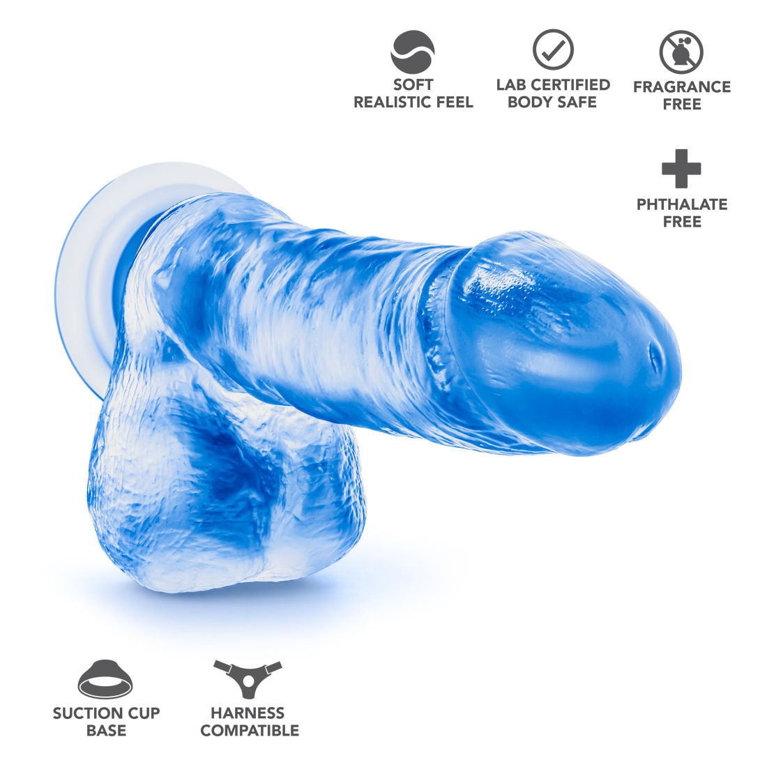 B Yours Sweet N Hard 2 (Blue) – Suction Cup Realistic Dildo Dildos & Dongs