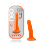 Neo Dual Density 6 Inch Orange Dildo in packaging