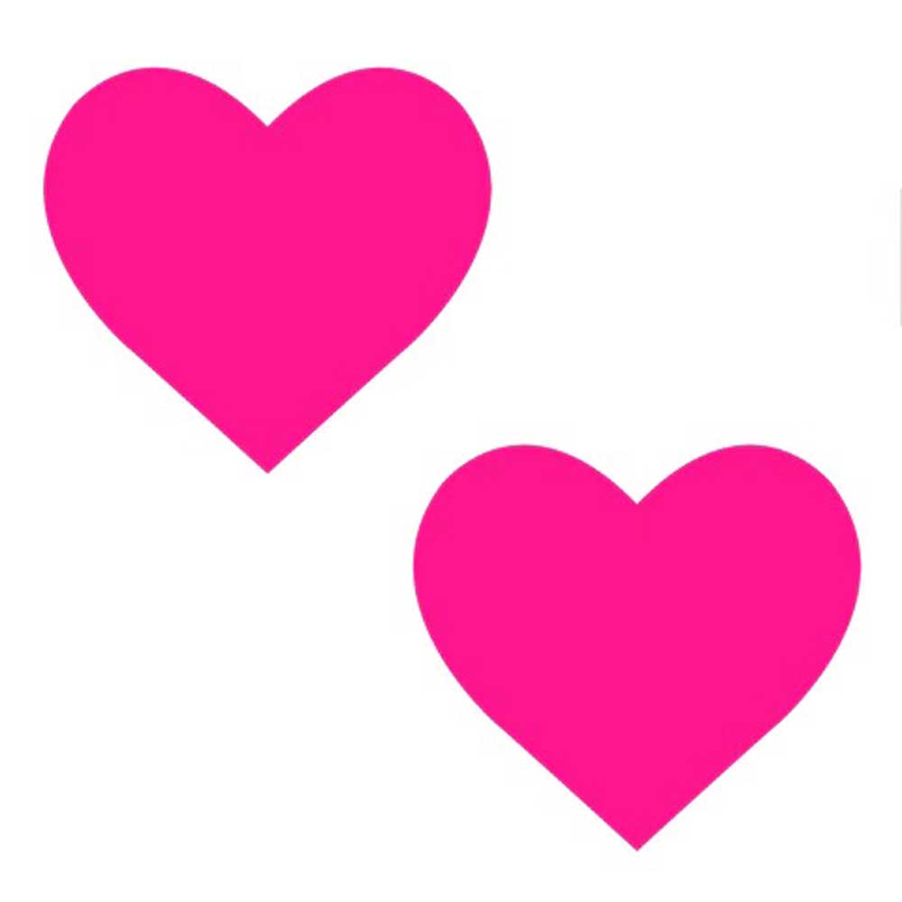 Neon Pink Temperature Reactive Heart Nipple Cover Pasties > Clothes > Pasties