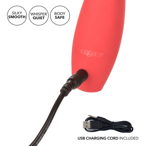 Red Hot Ignite Red Silicone Compact Clitoral Vibrator with 10 Intense Functions and USB Rechargeable Waterproof Design STIMULATORS