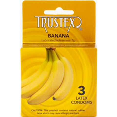 Trustex Flavored Lubricated Condoms (Banana) – 3 Pack Condoms > Essentials > Condoms
