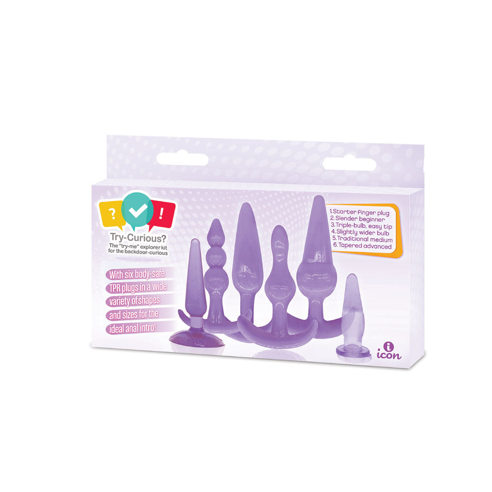 Try Curious Anal Plug Kit - Purple Anal Toy Set of 6 > Anal Range > Butt Plug Kits