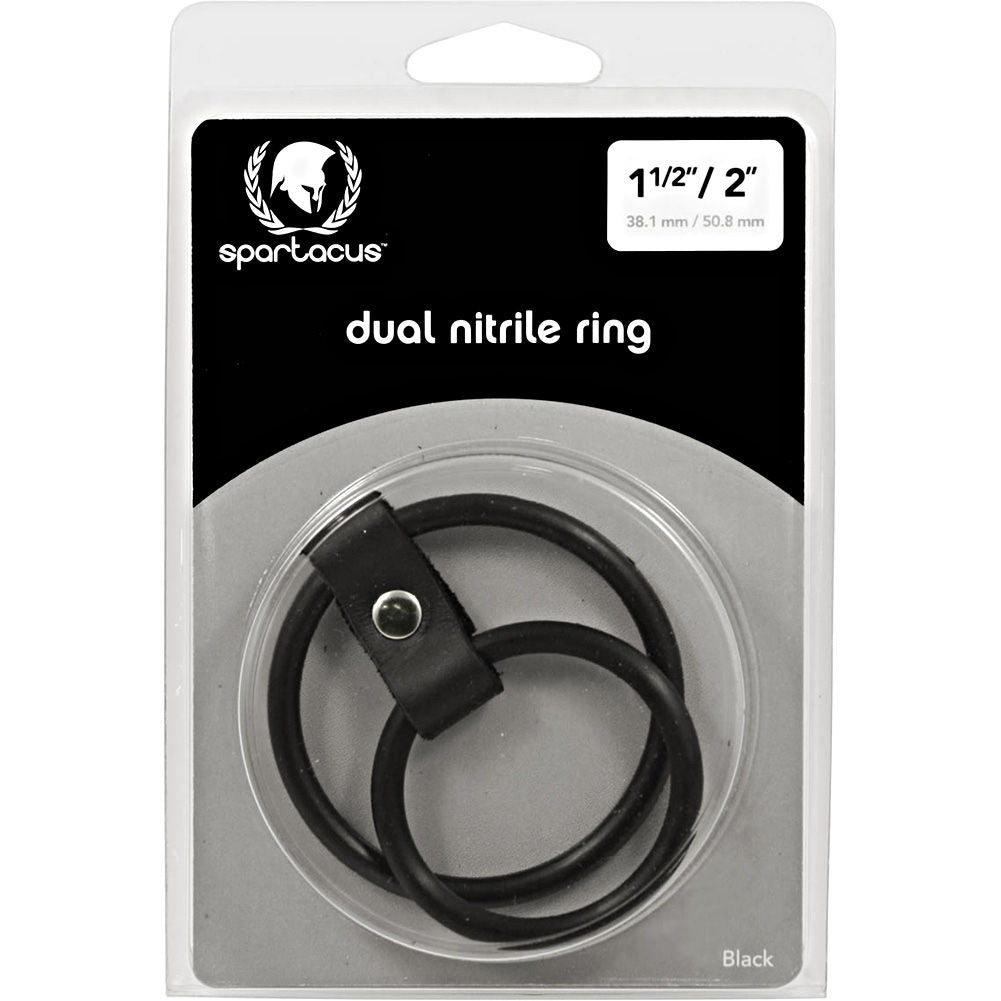 Spartacus Nitrile Dual Cock Ring (Black) – Comfortable Grip Cock Ring > Clothes > Mens Leather