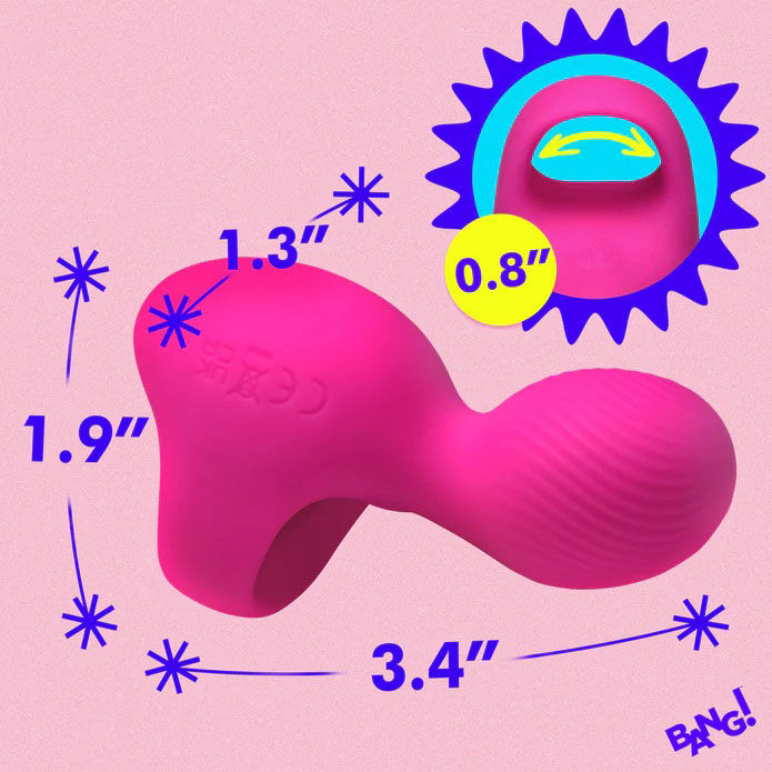 Silicone Finger Vibrator in Pink with 3 Speeds and 7 Patterns Clit Stimulators