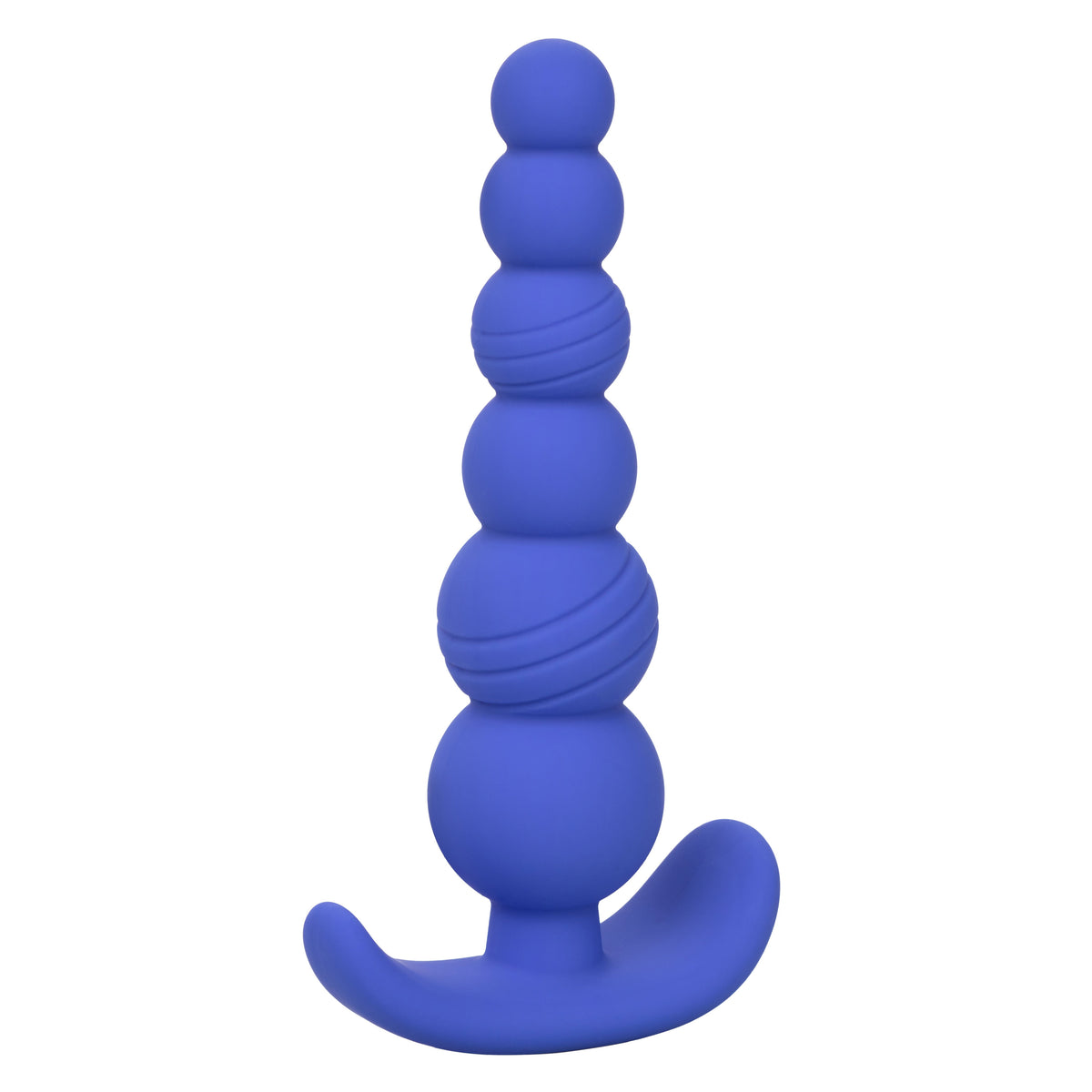 Cheeky X-6 Beads Silicone Anal Probe in Purple with Gradually Beaded Shaft and Pull Handle Base 5 Inch > Anal Range > Butt Plugs