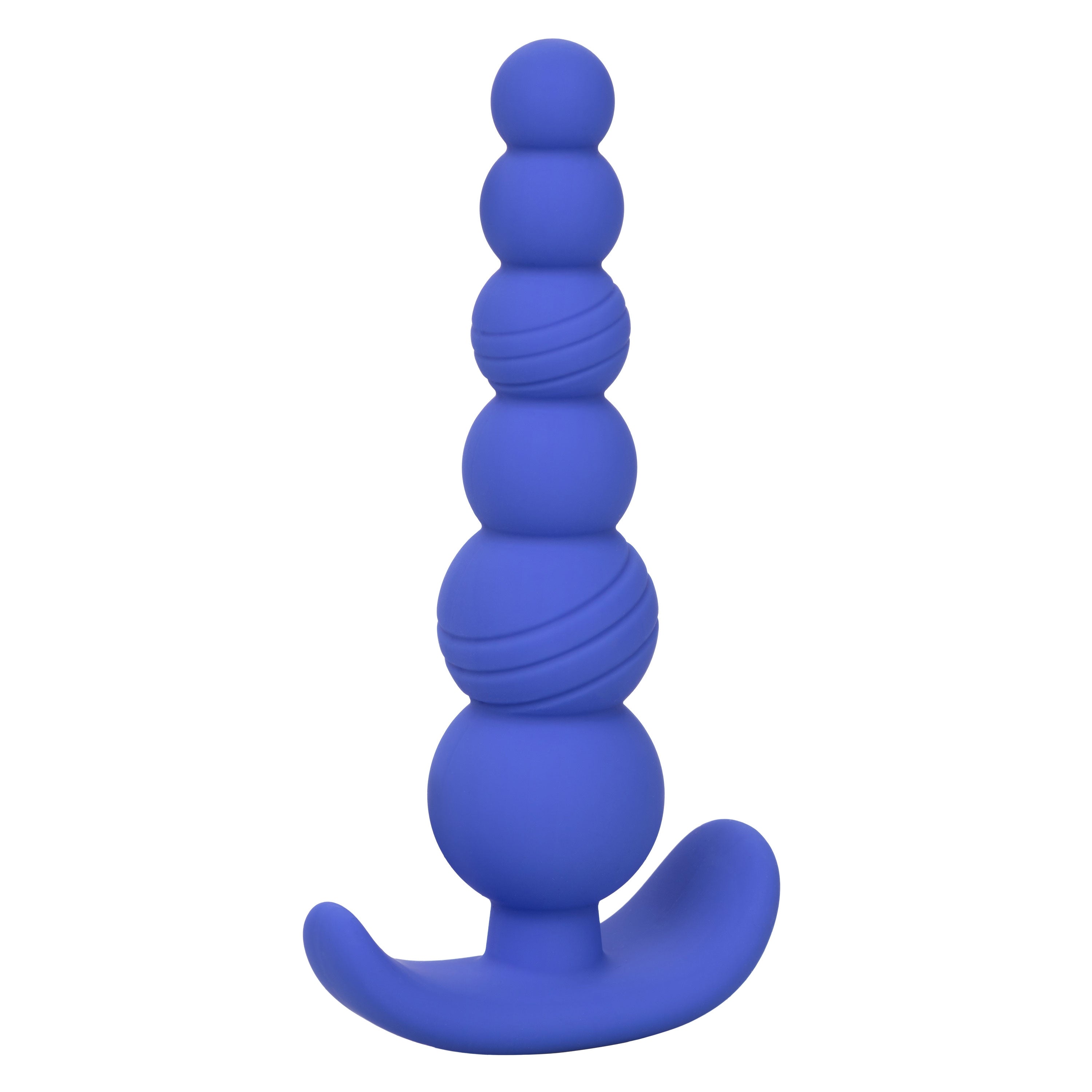 Cheeky X-6 Beads Silicone Anal Probe in Purple with Gradually Beaded Shaft and Pull Handle Base > Anal Range > Butt Plugs