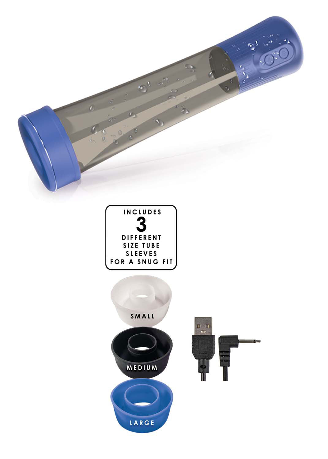 H2O Blue Water Penis Pump for Male Sexual Health and Enhancement PUMPS