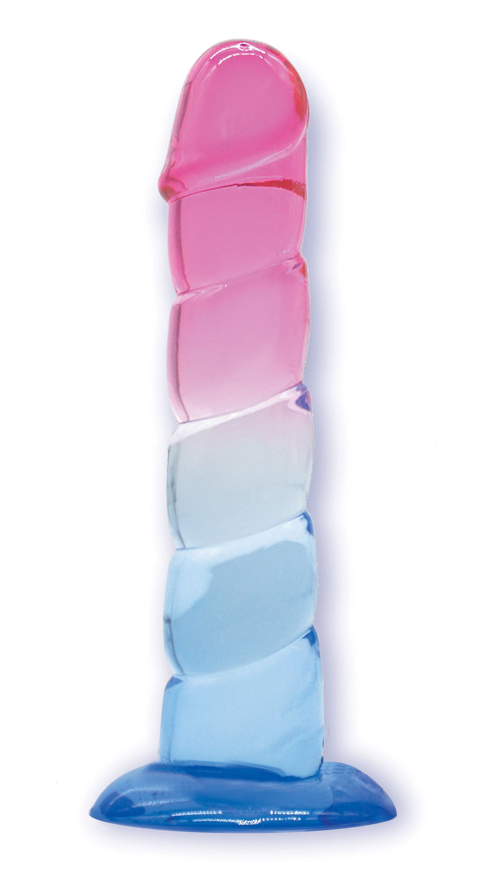Shades 7.5 Inch Swirl Jelly Gradient Dildo Pink And Blue DONGS