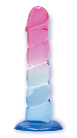 Shades 7.5 Inch Swirl Jelly Gradient Dildo Pink And Blue DONGS