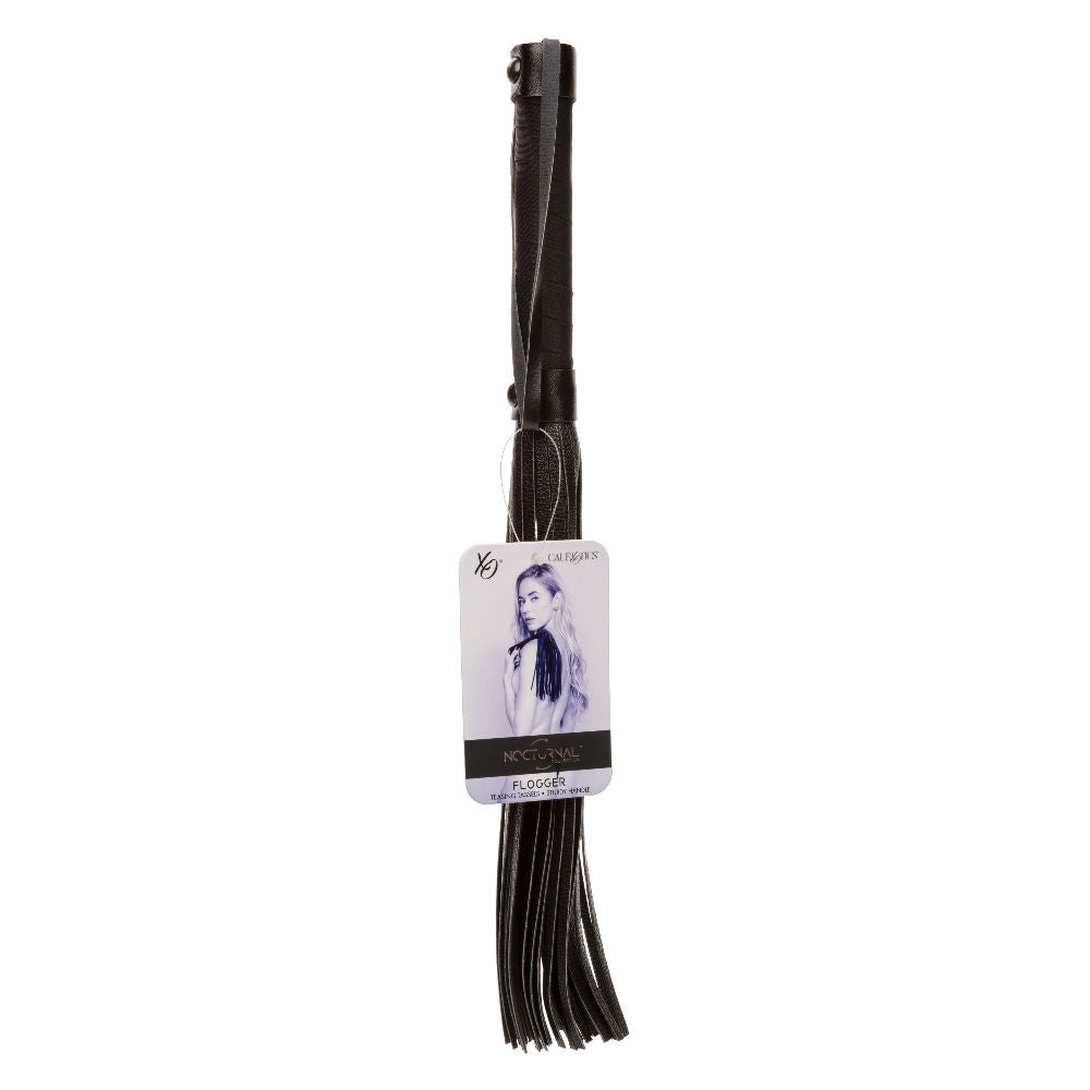 Nocturnal Collection Black Flogger for Sensory Bondage Play Whips & Paddles