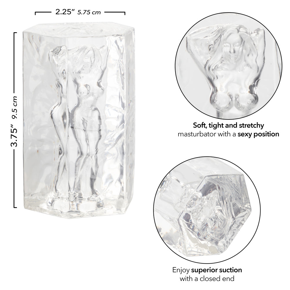 Girls Girls Girls™ Farrah Transparent Travel Masturbator Soft Tight Stretchy Sleeve Strokers - Manual