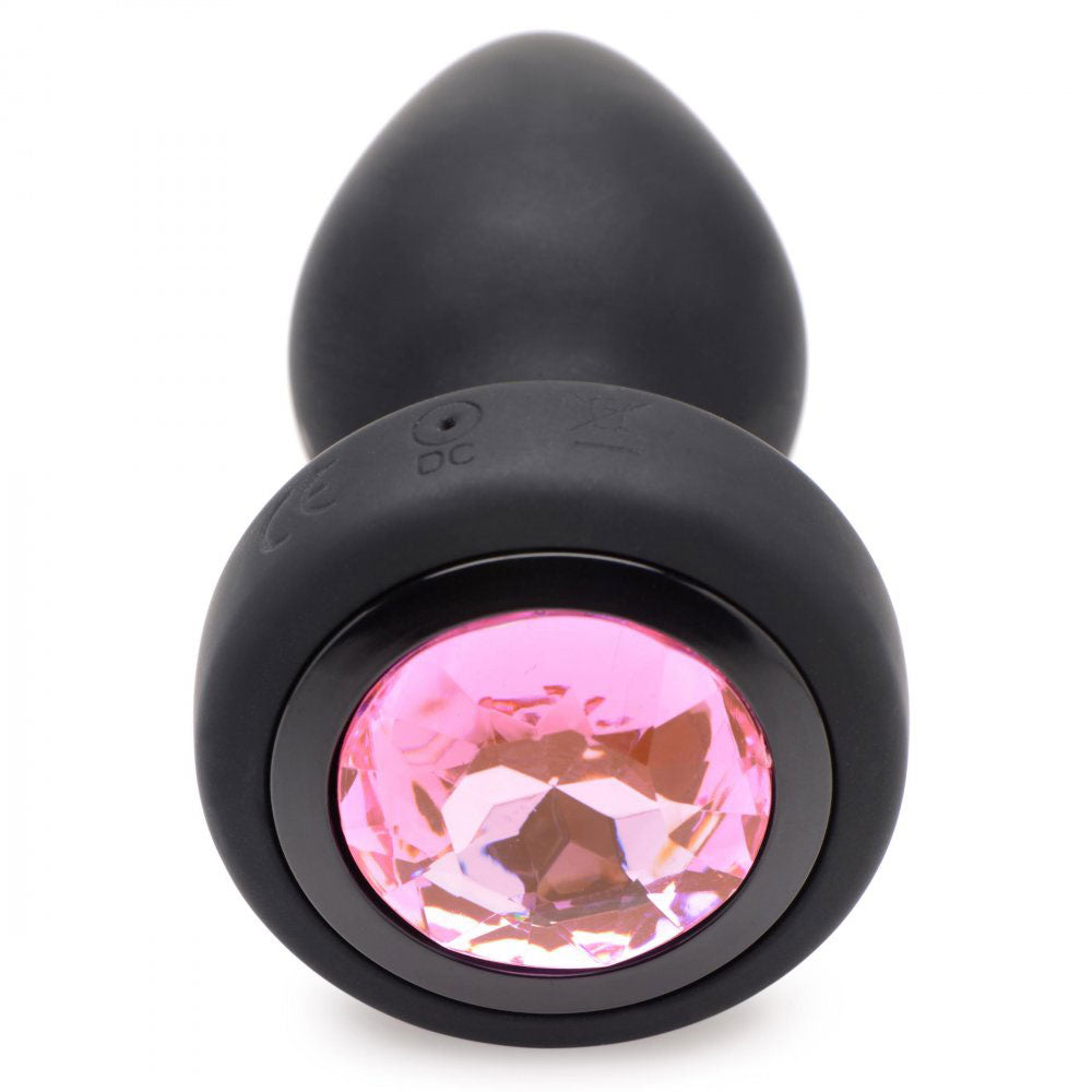 Silicone Pink Gem Anal Plug (Small) – Remote-Controlled Vibrating Anal Plug Pink Small > Anal Range > Jewel Butt Plugs