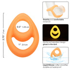 Alpha Glow-In-The-Dark Liquid Silicone Teardrop Ring in Orange > Cock Ring > Single