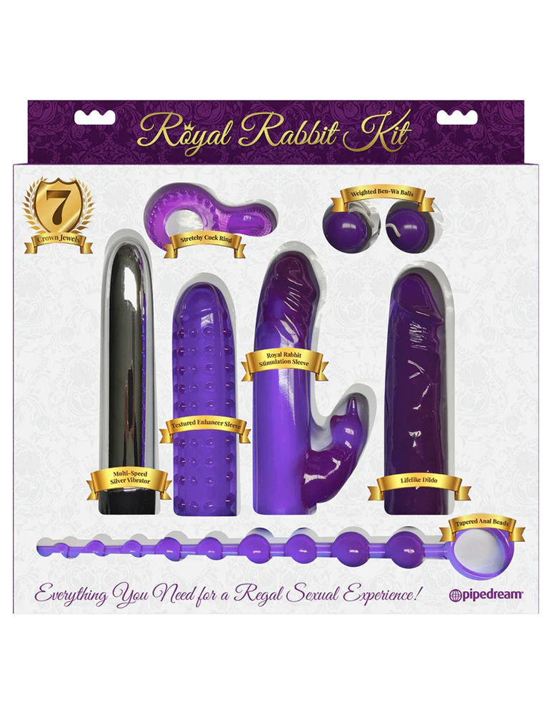 Royal Rabbit Kit Multi-Speed Vibe with Sleeves and Cockring Combo Kits