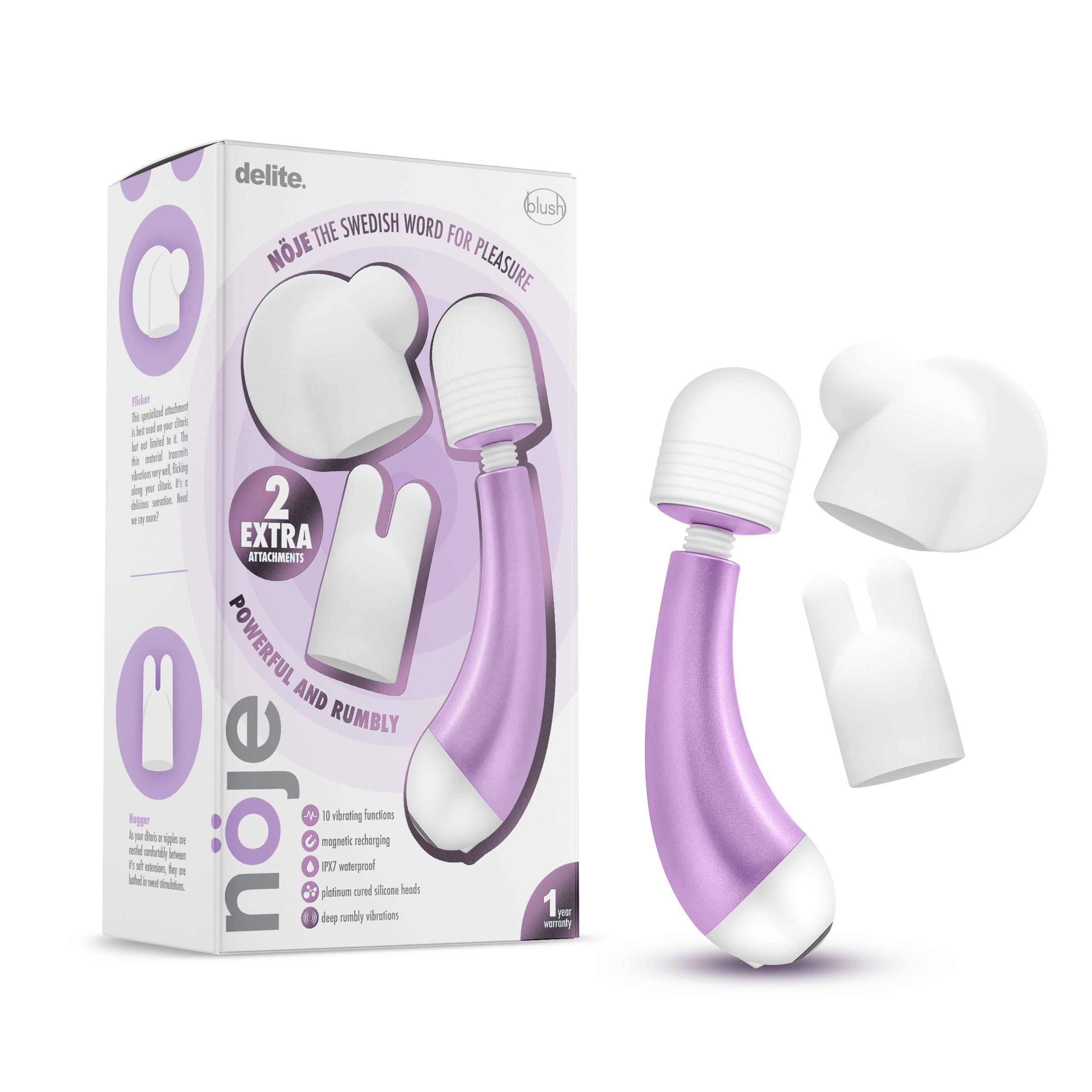 Noje Delite Wisteria Petite Rechargeable Personal Massager Electric Massager