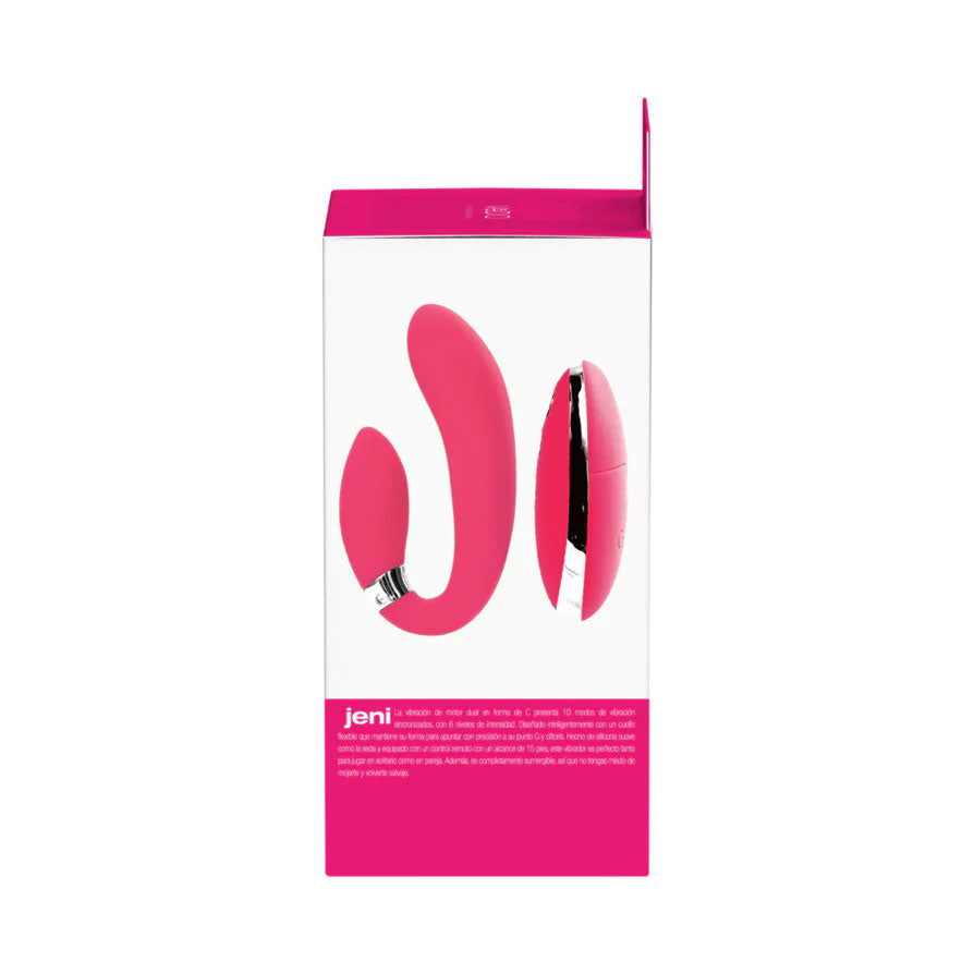 Jeni C-Shaped Dual Motor Vibrator with Remote Control Pink Vibrators - G Spot