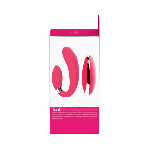 Jeni C-Shaped Dual Motor Vibrator with Remote Control Pink Vibrators - G Spot