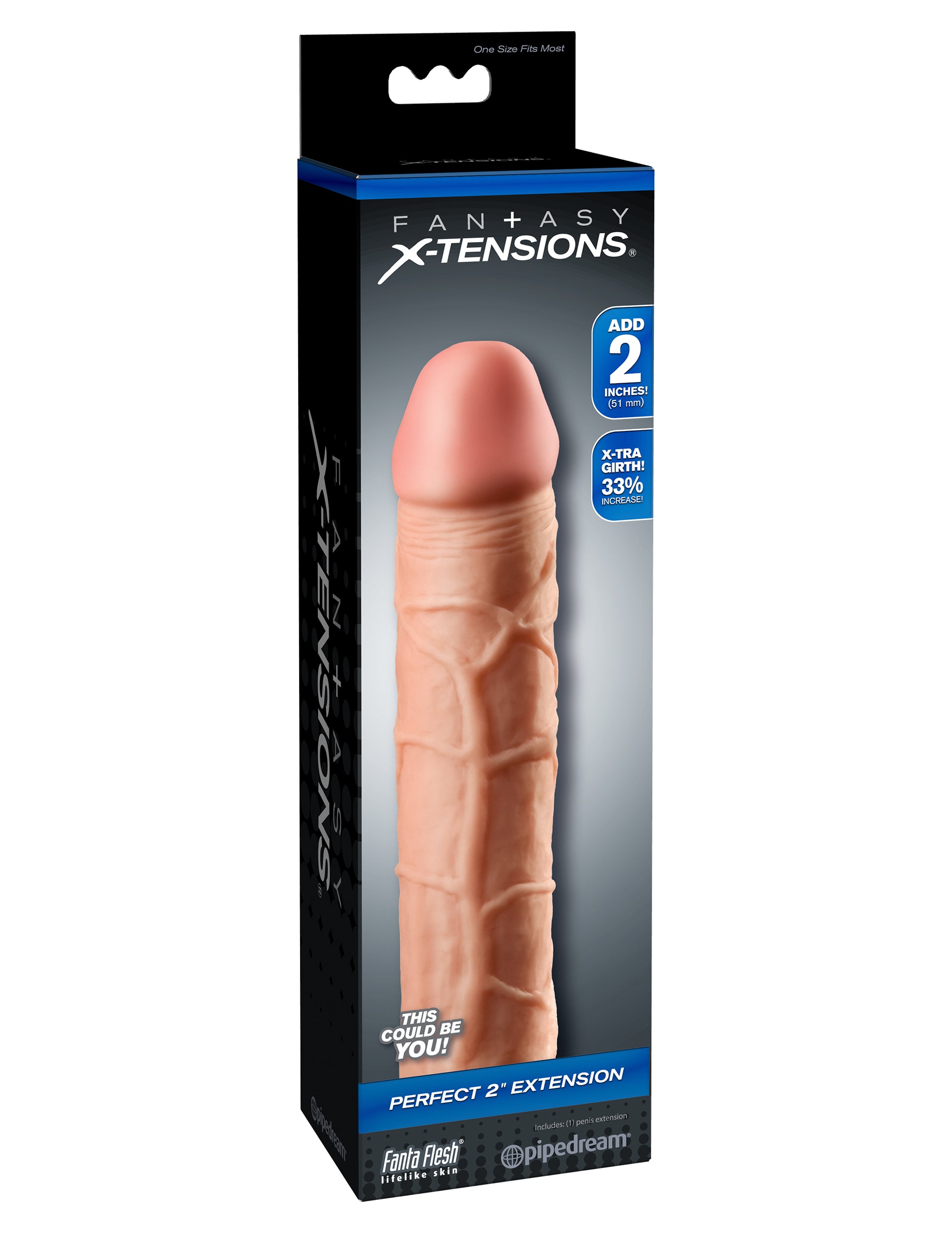 Fantasy X-Tensions Perfect 2 Inch Extension Penis Extension Sleeve Beige SLEEVES