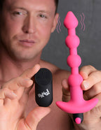 Vibrating Silicone 7.5" Anal Beads with Remote Control in Pink > Anal Range > Anal Beads