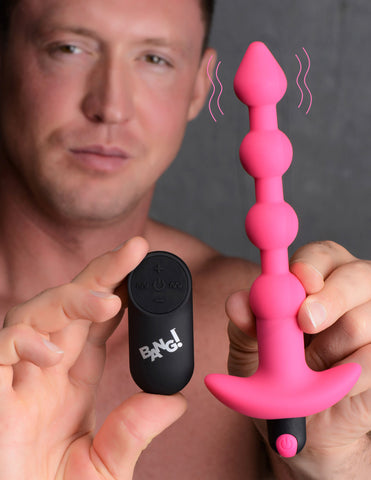 Vibrating Silicone Anal Beads with Remote Control in Pink > Anal Range > Anal Beads