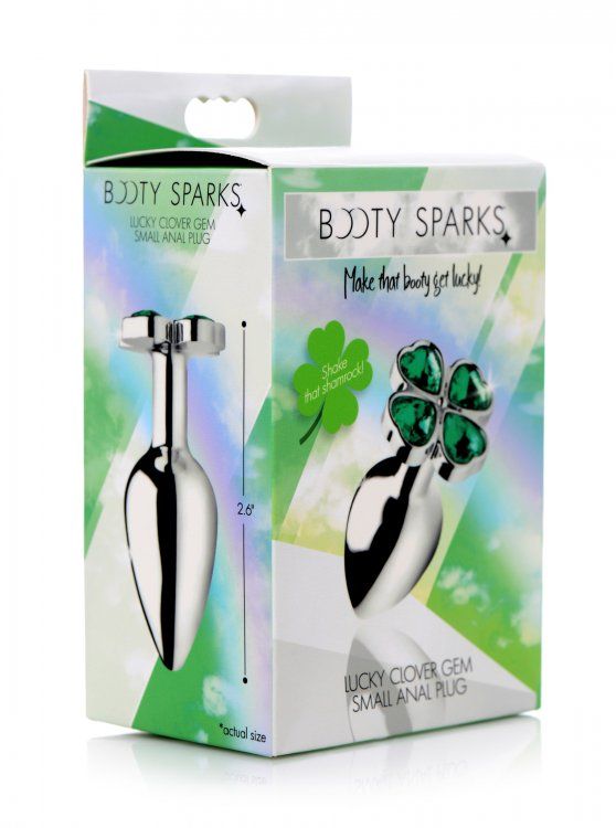 Lucky Clover Gem 2.6 Inch Small – Metal Weighted Anal Plug Multi Small > Anal Range > Jewel Butt Plugs