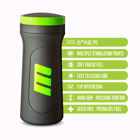 M for Men M2 Male Masturbator Cup Black with Adjustable Grip Black Strokers - Manual