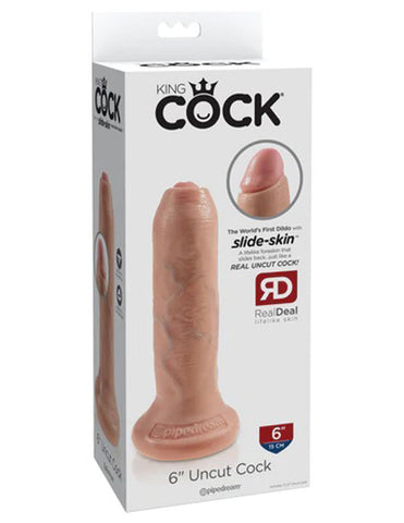 King Cock 6 Inch Uncut Realistic Dildo with Movable Foreskin Dildos & Dongs