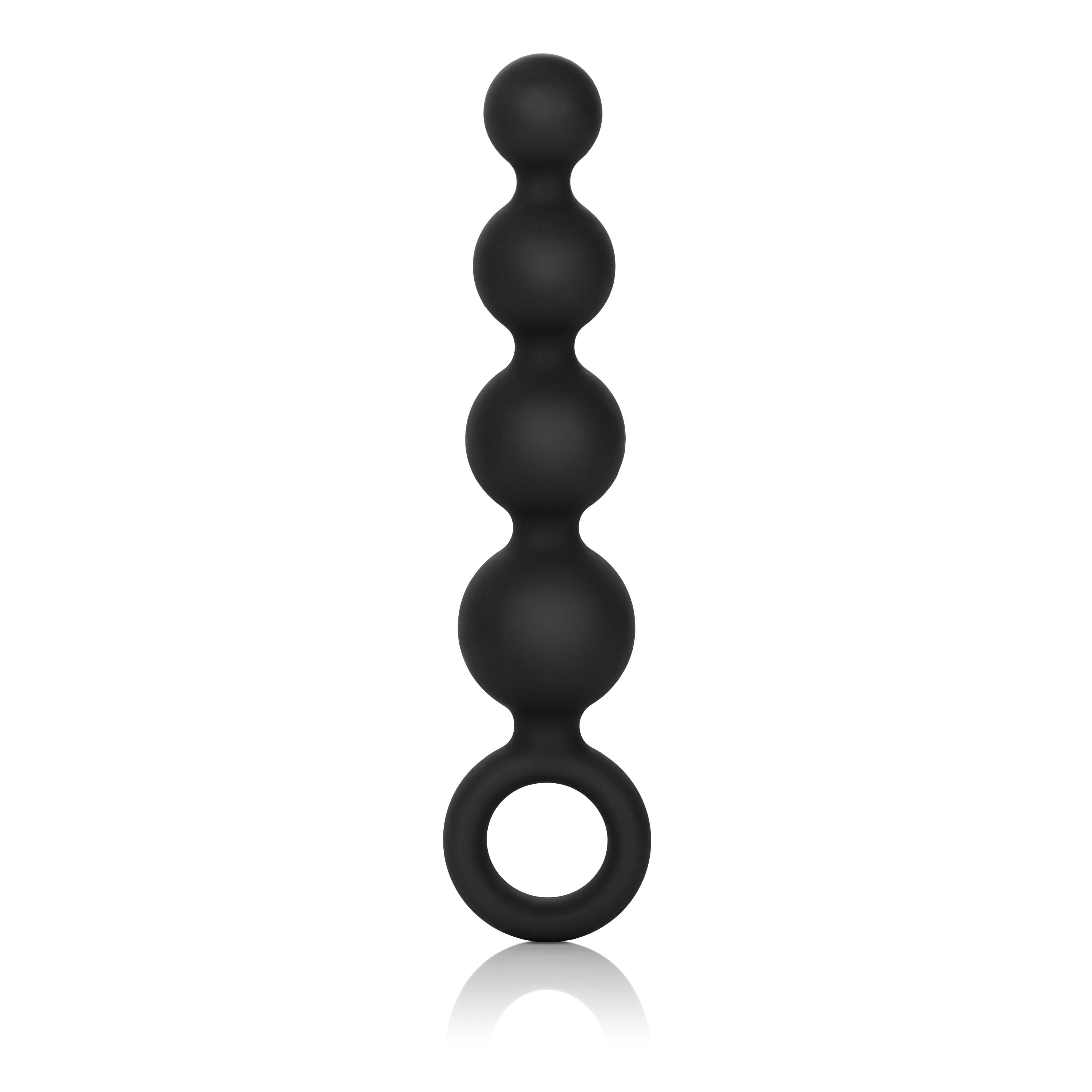 Silicone Booty Beads Anal Probe Black Soft Tapered Design > Anal Range > Anal Beads