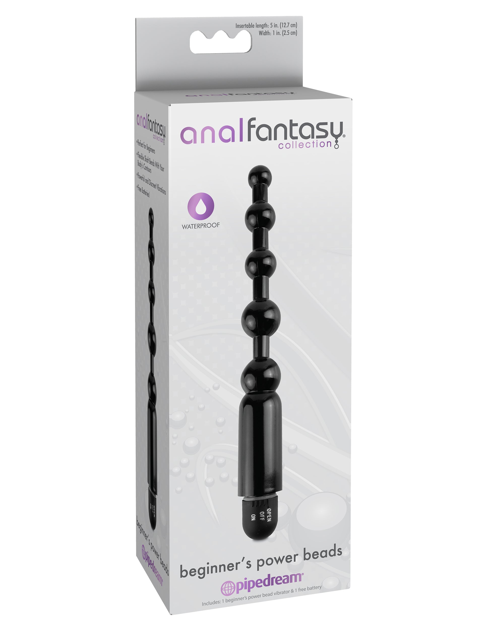 Anal Fantasy Collection Beginner's Power Beads (Black) – Vibrating 12.7 cm Anal Beads > Anal Range > Anal Beads