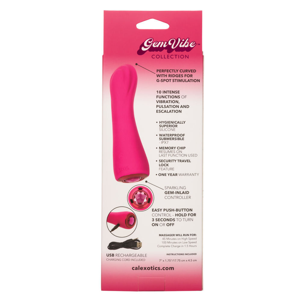 Gem Vibe Collection Curve Pink Adult Intimacy Massager Toy Vibrators