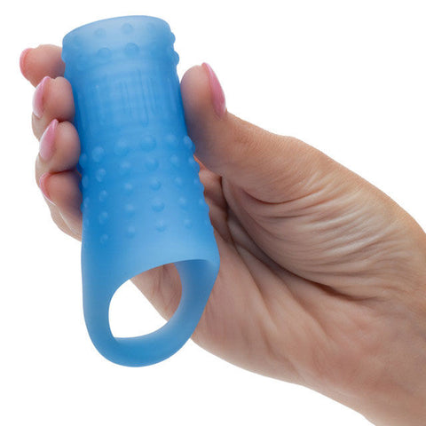 Basic Essentials Liquid Silicone Penis Sleeve Enhancer Blue Penis Extension & Sleeves