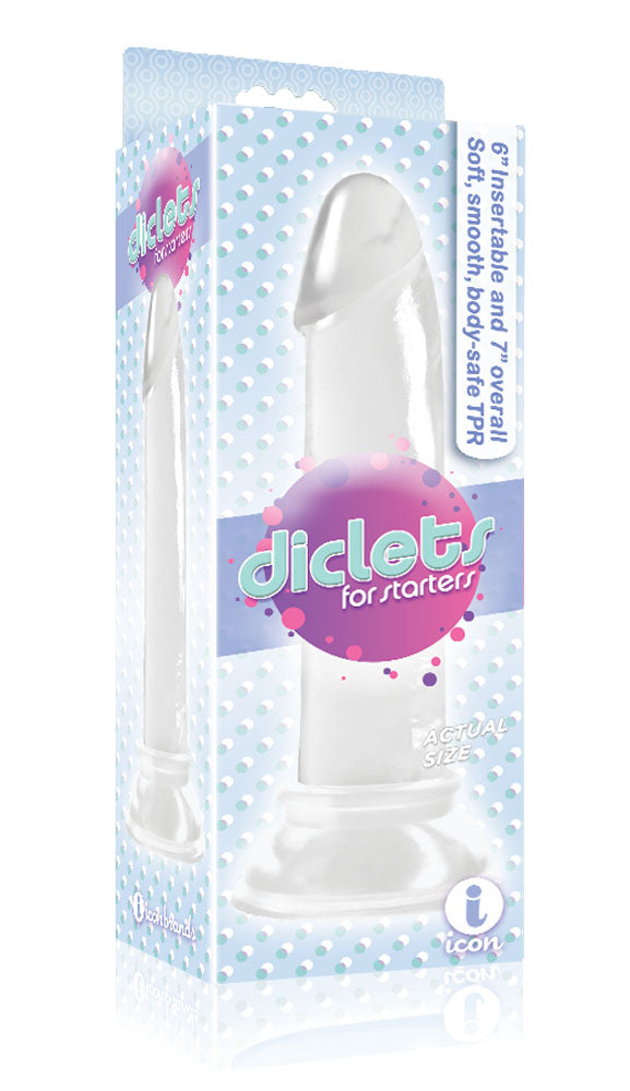 Diclets 17.8cm Dong Soft Smooth Bendable Jelly TPR Clear > Dildos > Realistic Dildos