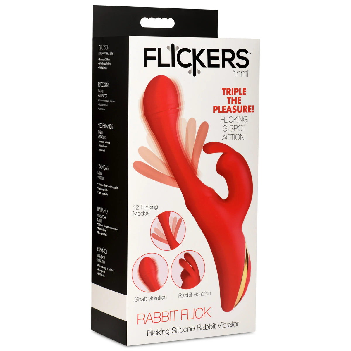 Silicone Rabbit Vibrator Red Rechargeable Clitoral Stimulator Red VIBRATORS-RABBIT