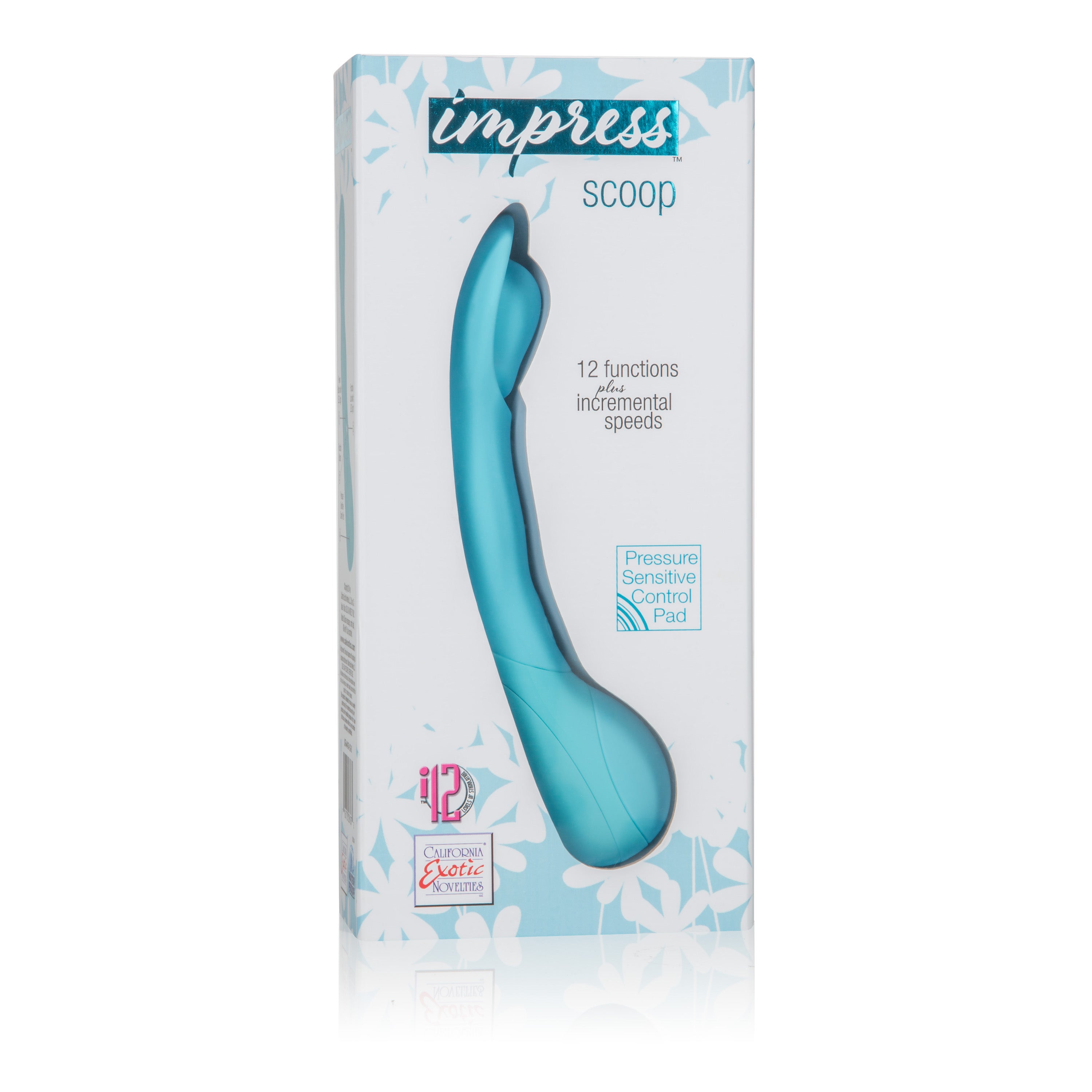 Impress Scoop Blue Silicone Wand Massager with 12 Functions Vibrators