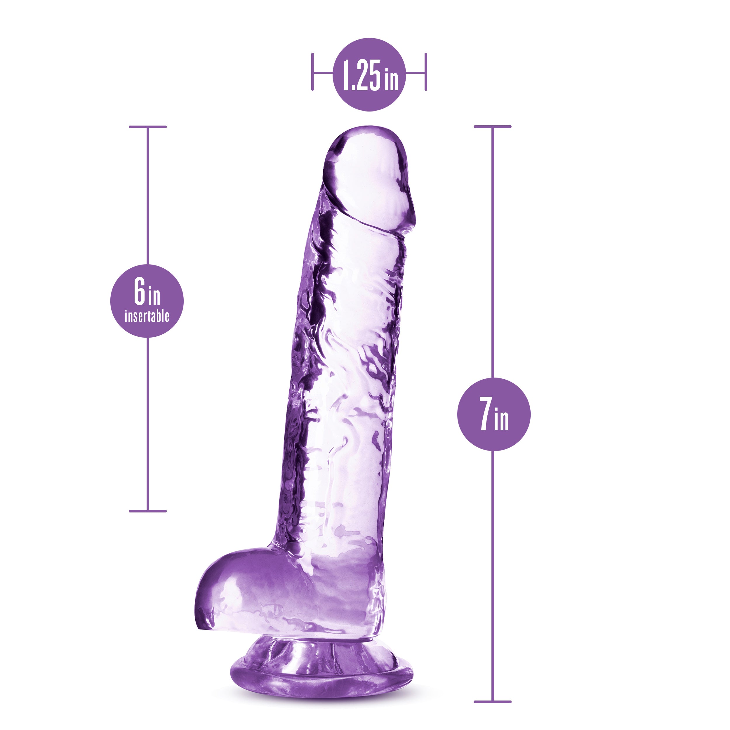 Naturally Yours 7 Inch Crystaline Dildo Amethyst DONGS